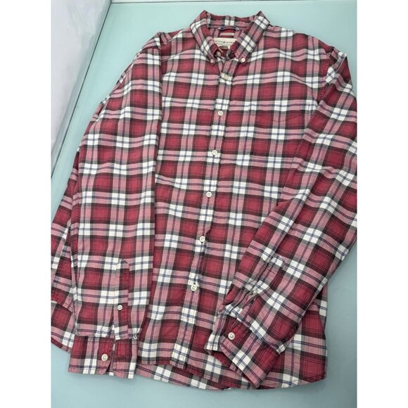 Denim & Supply Ralph Lauren Shirt Mens XL Long Sleeve Button Up Red Plaid - Picture 1 of 6